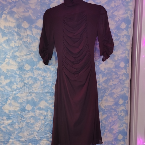 Yves Saint Laurent Deep Purple Long Sleeve Dress - Picture 1 of 3